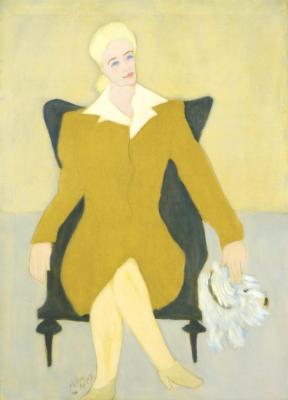Portrait Of Sophie Sampliner (sophie In Wing Chair With Nicki) Artwork by Milton Avery