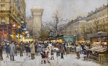Paris Porte Saint-denis Artwork by Eugene Galien-Laloue