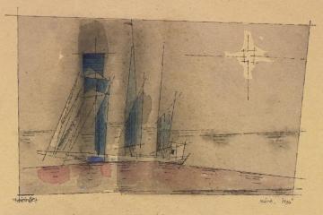 Sailing Ship Artwork by Lyonel Feininger