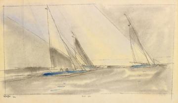 Trial Spin Artwork by Lyonel Feininger