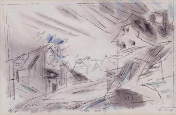 Thuringian Village Artwork by Lyonel Feininger