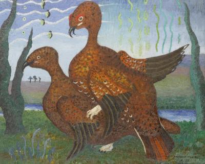 Red Grouse Artwork by Sir Cedric Morris