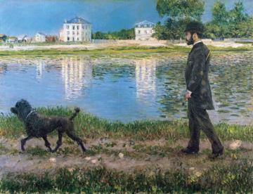 Richard Gallo And His Dog At Petit Gennevilliers,1884 Artwork by Gustave Caillebotte
