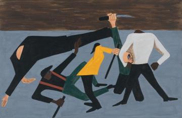One Of The Largest Race Riots Occurred In East St. Louis Artwork by Jacob Lawrence