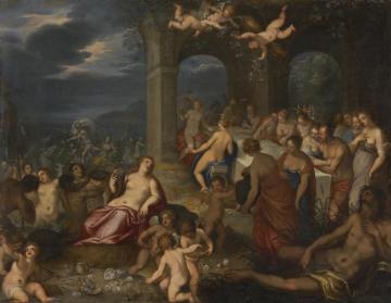 The Feast Of The Gods,the Marriage Of Peleus And Thetis Artwork by Hans Rottenhammer