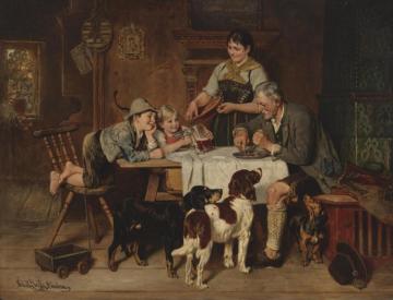 Papa's Dinner Artwork by Adolf Eberle