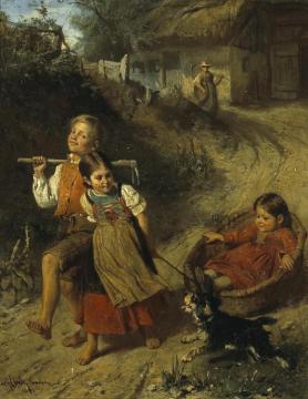 Childhood Fun Artwork by Adolf Eberle