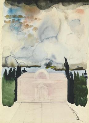 Projet D'architecture Pour Une Villa (femme Dans Le Ciel) Artwork by Salvador Dalí