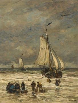 Unloading The Catch Artwork by Hendrik Willem Mesdag