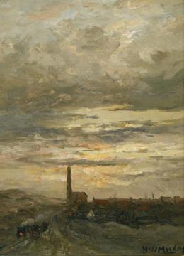 A Village At Dusk Artwork by Hendrik Willem Mesdag