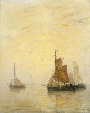 Misty Weather Artwork by Hendrik Willem Mesdag