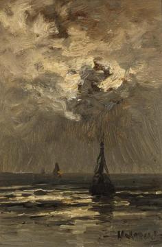 A Calm Sea At Sunset Artwork by Hendrik Willem Mesdag