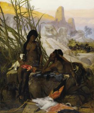 Nubians Hunters Artwork by Karl-wilhelm Gentz