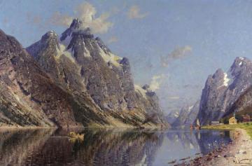 A Snow - Capped Fjord Artwork by Adelsteen Normann
