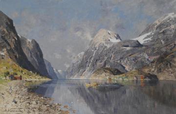 Rowing On The Fjord Artwork by Adelsteen Normann