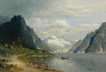 Traveling Across A Fjord Artwork by Adelsteen Normann