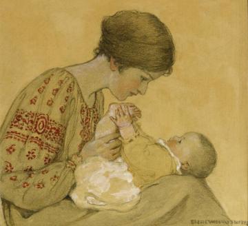The Newborn (problems Of Youth) Artwork by Jessie Willcox Smith