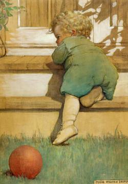 Then The Toddling Baby Boy (the Second Age) Artwork by Jessie Willcox Smith