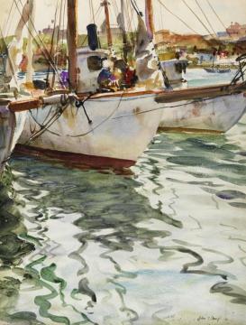 Fishing Boats I Artwork by John Whorf