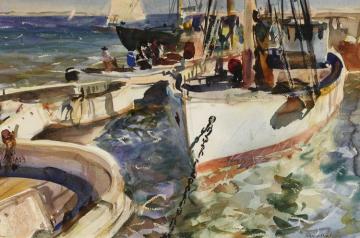 Fishing Boats Ii Artwork by John Whorf