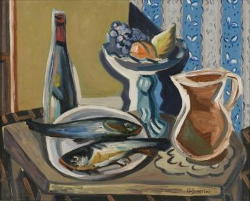 Still Life With Fish Artwork by Gino Severini