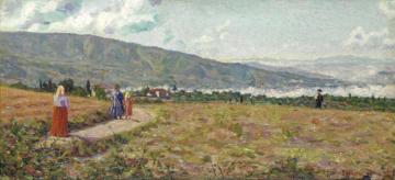 Paesaggio Con Montagne (il Ritorno Dai Campi) Artwork by Gino Severini