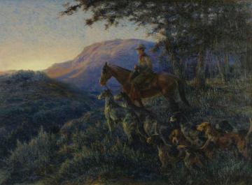 Enjoying Sunset After A Long Day's Hunt Artwork by Edmund Henry Osthaus