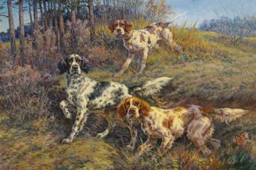 Three Hunting Dogs Artwork by Edmund Henry Osthaus
