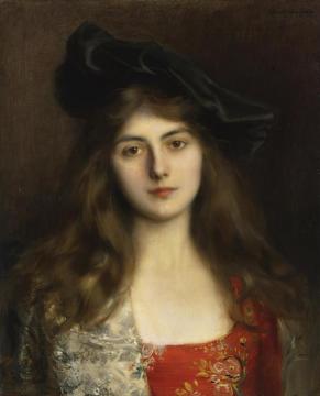 Portrait Of A Young Woman Artwork by Albert Lynch