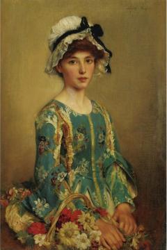 The Flower Girl Artwork by Albert Lynch