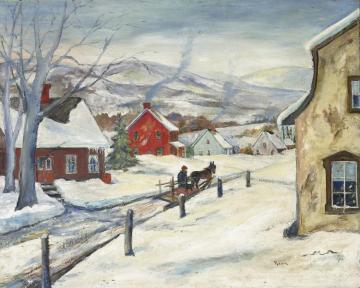 A Snow-covered Town Artwork by Walter Emerson Baum