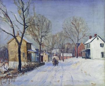 Carversville In Winter Artwork by Walter Emerson Baum