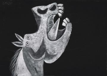 Head Of A Horse,sketch For Guernica Artwork by Pablo Picasso