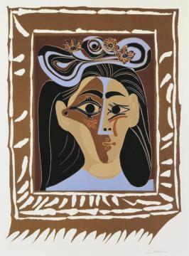 Jacqueline Au Chapeau À Fleurs Artwork by Pablo Picasso