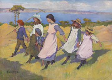 Here We Are Gathering Nuts In May Artwork by Elizabeth Adela Stanhope Forbes