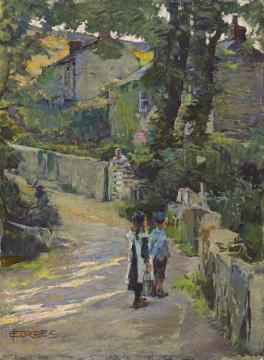 Off To School Artwork by Elizabeth Adela Stanhope Forbes