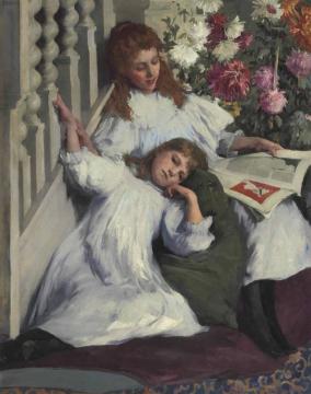Sisters Artwork by Elizabeth Adela Stanhope Forbes