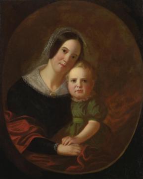 Mrs. George Caleb Bingham And Son, Newton Artwork by George Caleb Bingham