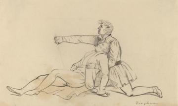 Two Men Figures Artwork by George Caleb Bingham