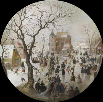 A Winter Scene With Skaters Near A Castle Artwork by Hendrick Avercamp