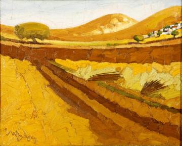 Ploughed Field - Tinos Artwork by Nikiforos Lytras
