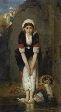 Young Girl By The River Artwork by Nikiforos Lytras