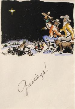 Christmas Greeting Card,1940 Artwork by Walt Kuhn
