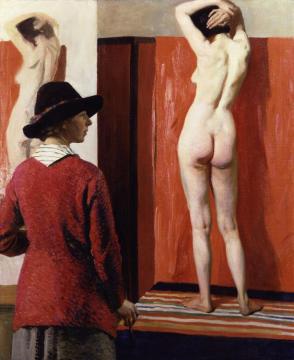 Self Portrait With Nude Artwork by Dame Laura Knight