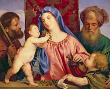 Madonna Of The Cherries With Joseph, St. Zacharias And John The Baptist Artwork by Titian
