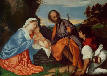 The Holy Family And A Shepherd Artwork by Titian