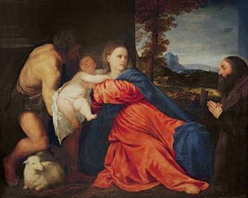 Virgin And Infant With Saint John The Baptist And Donor Artwork by Titian