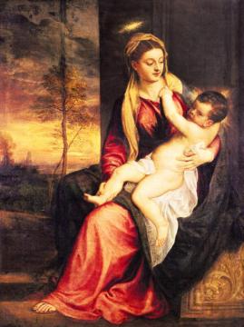 Virgin With Child At Sunset Artwork by Titian