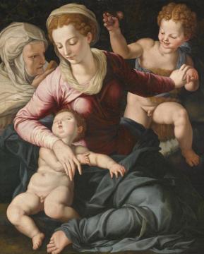 Madonna And Child With St.anne And Infant St.john The Baptist Artwork by Agnolo Bronzino