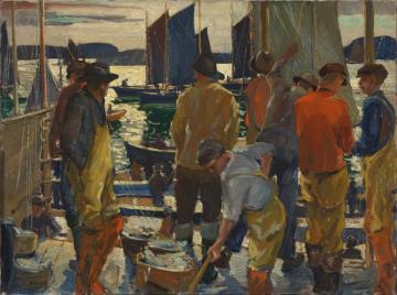 When The Boats Come In,1921 Artwork by Jonas Lie